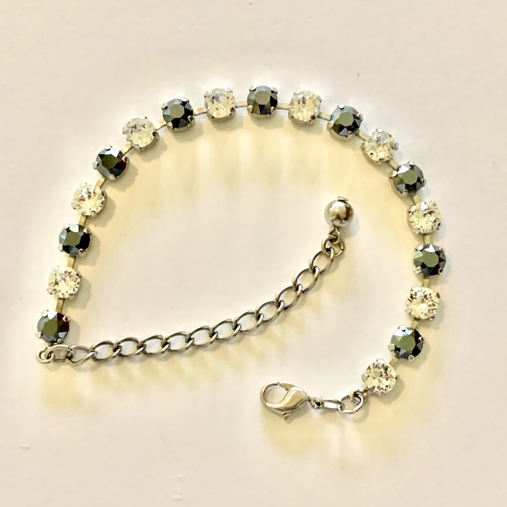 Crystal & Jet Hematite Bracelet